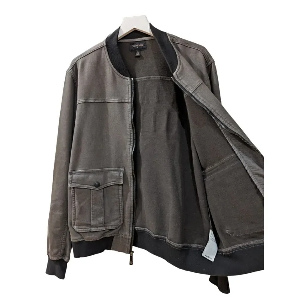 True Religion Bomber Jacket Grey Men's Size L